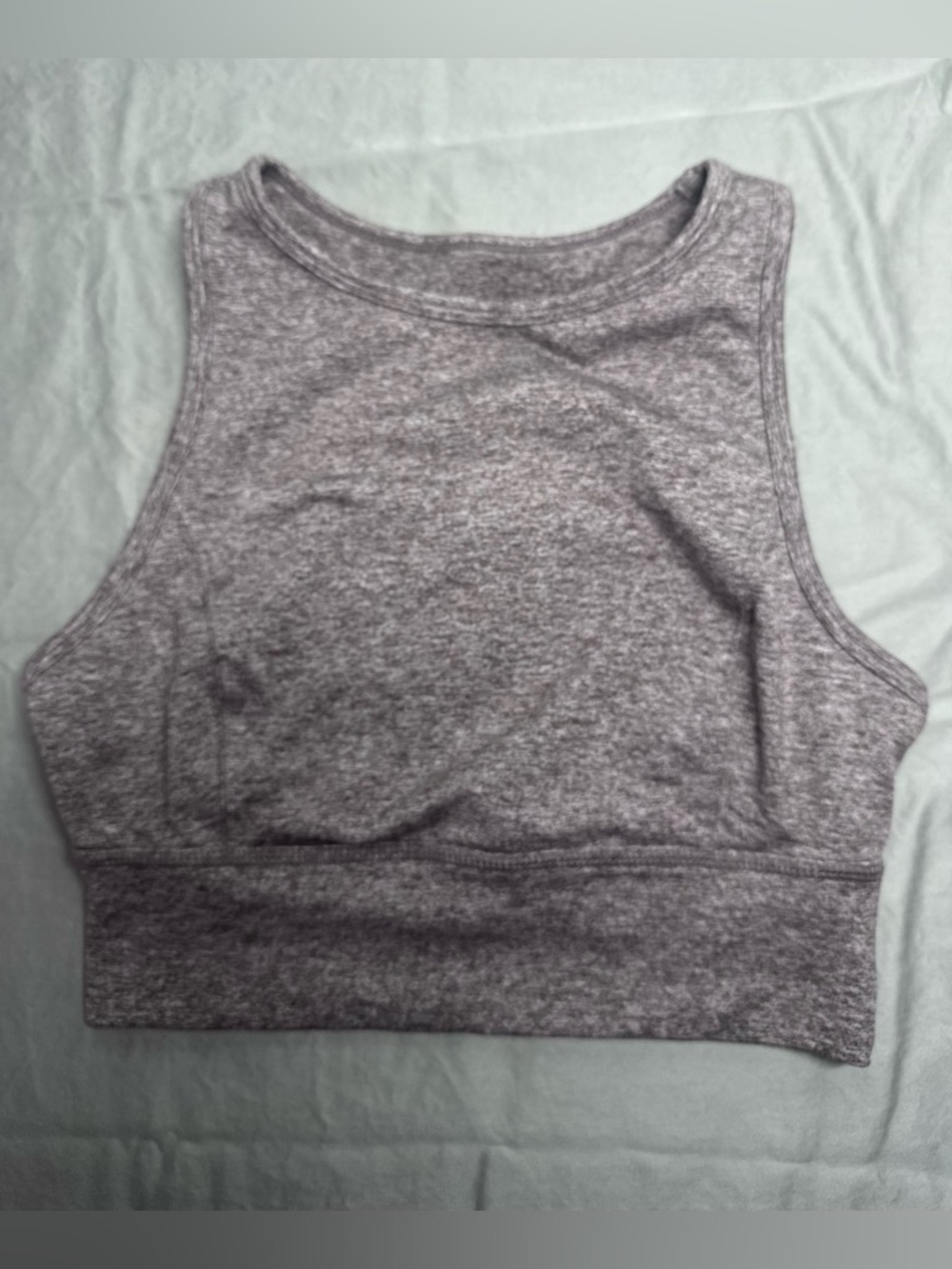 JoyLab Heather Gray High-Neck Cropped Tank - Medium